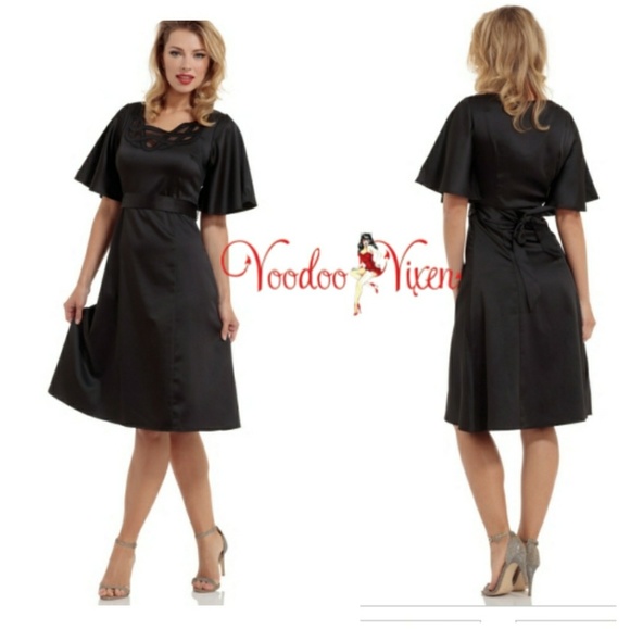 Voodoo Vixen Dresses & Skirts - Ellie bell sleeve satin midi dress